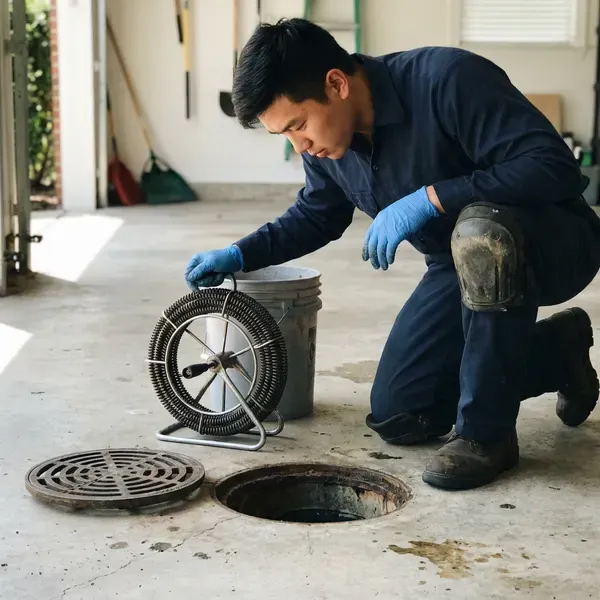 DFM Plumbing technician providing drain services in Jackson, MS