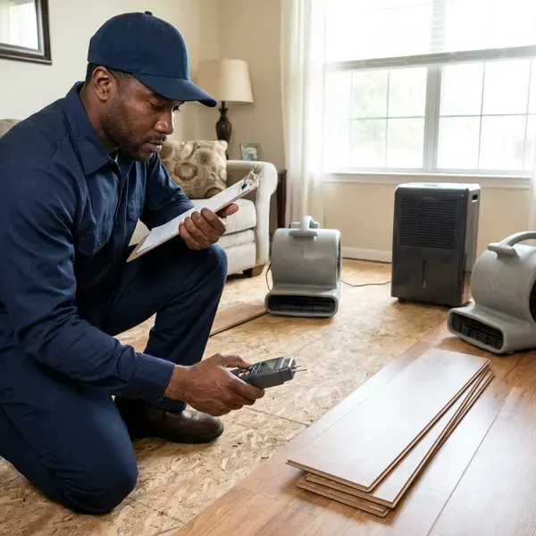 DFM Plumbing technician providing flood restoration in Jackson, MS