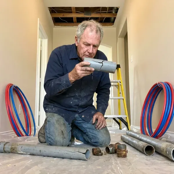 DFM Plumbing technician providing pipe replacement in Brandon, MS