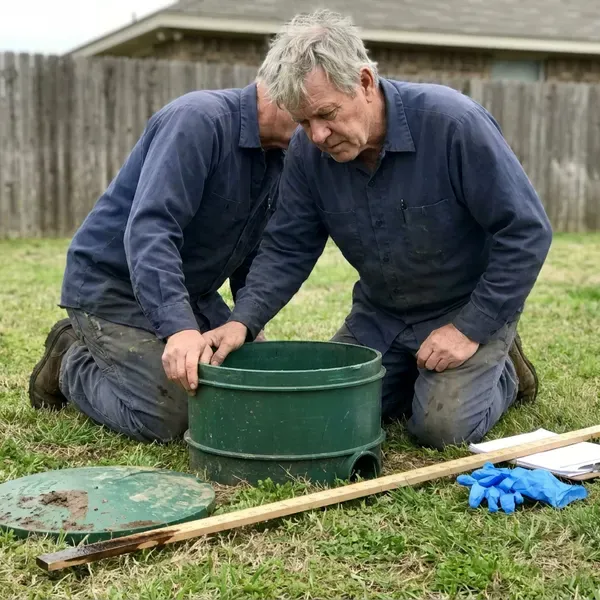 DFM Plumbing technician providing septic tank repair in Jackson, MS