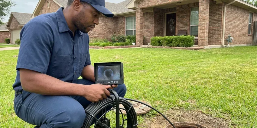 DFM Plumbing technician providing water leak detection in Jackson